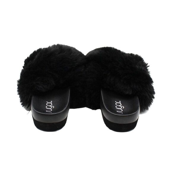 Sugar Womens Beach Day Faux Leather Crossover Platform Sandals - Picture 8 of 8